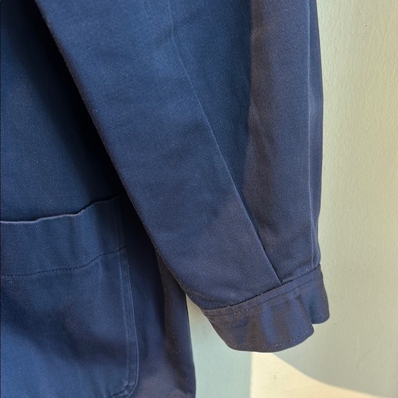 Vintage Saint Laurent Rive Gauche Women's Blue Twill Work Jacket - Picture 4 of 6